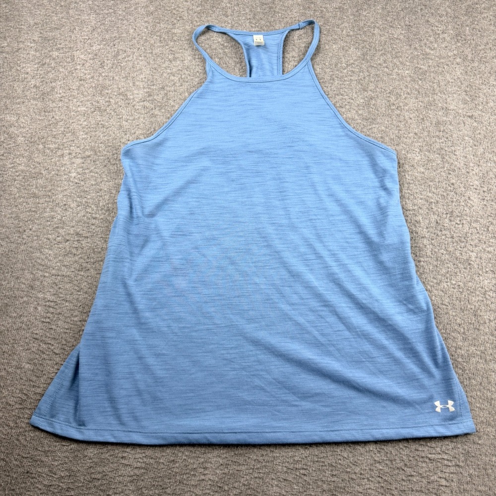 Under Armour HeatGear Tank Top Men's S Small Blue Loose Fit Racerback Sleeveless